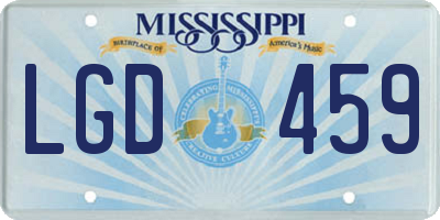 MS license plate LGD459