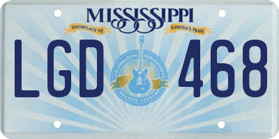 MS license plate LGD468