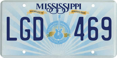 MS license plate LGD469