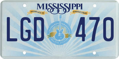 MS license plate LGD470