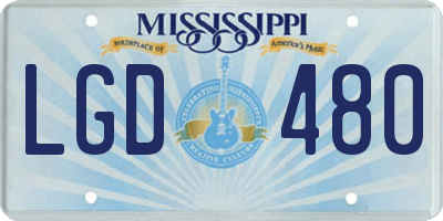 MS license plate LGD480