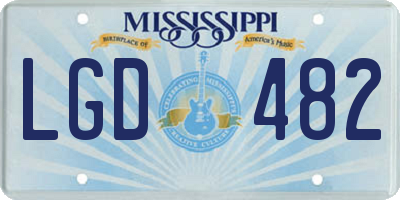 MS license plate LGD482