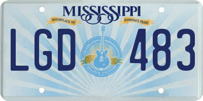 MS license plate LGD483