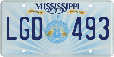 MS license plate LGD493