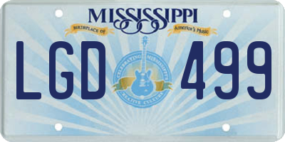 MS license plate LGD499