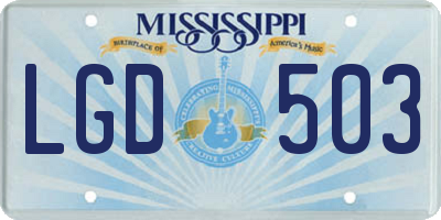 MS license plate LGD503