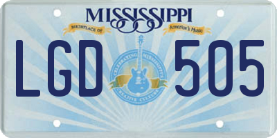 MS license plate LGD505