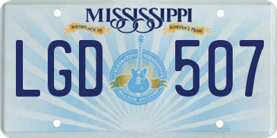 MS license plate LGD507