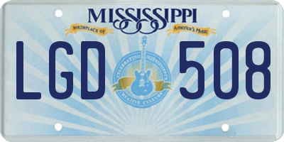 MS license plate LGD508