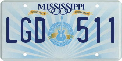 MS license plate LGD511