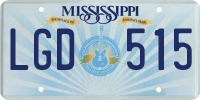 MS license plate LGD515