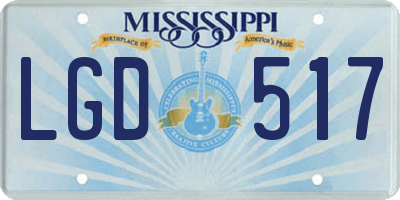 MS license plate LGD517