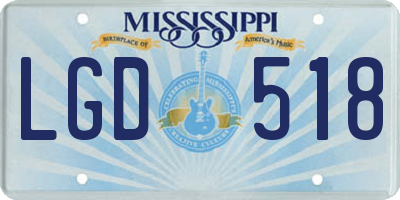 MS license plate LGD518
