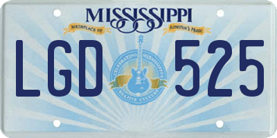 MS license plate LGD525