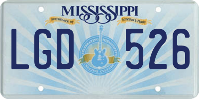 MS license plate LGD526