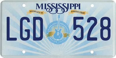 MS license plate LGD528