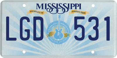 MS license plate LGD531