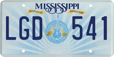 MS license plate LGD541