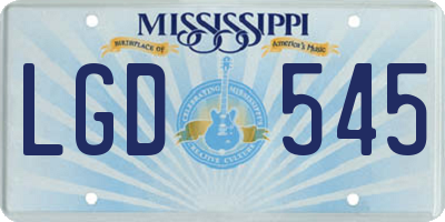 MS license plate LGD545