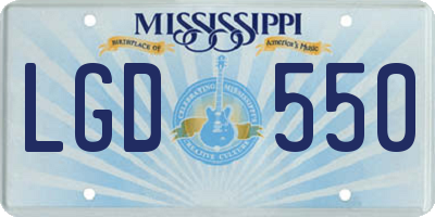 MS license plate LGD550