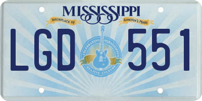 MS license plate LGD551