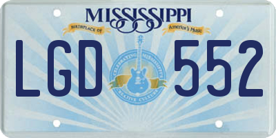 MS license plate LGD552