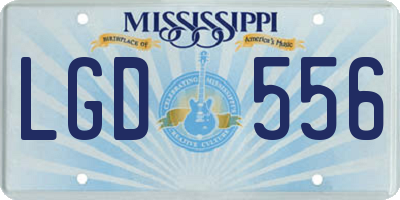 MS license plate LGD556