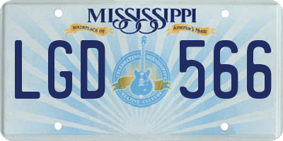 MS license plate LGD566