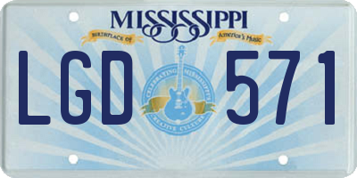 MS license plate LGD571