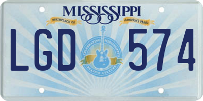 MS license plate LGD574