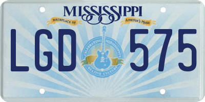 MS license plate LGD575