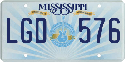 MS license plate LGD576