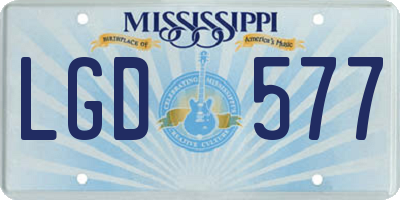 MS license plate LGD577
