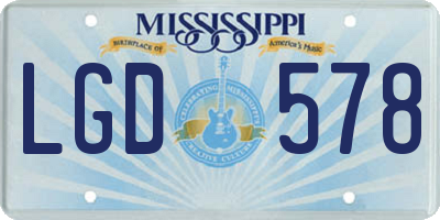 MS license plate LGD578