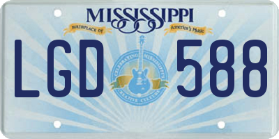 MS license plate LGD588