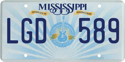 MS license plate LGD589