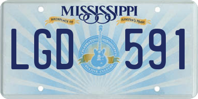 MS license plate LGD591