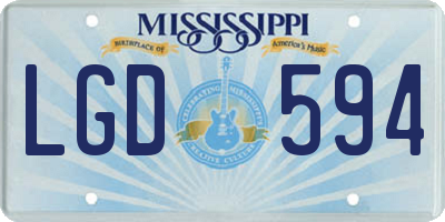 MS license plate LGD594