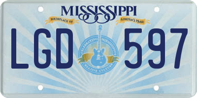 MS license plate LGD597