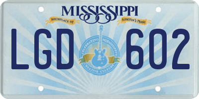 MS license plate LGD602