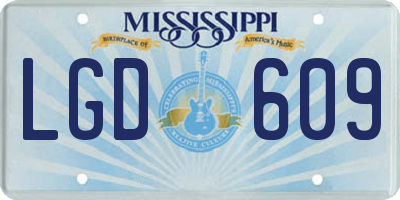 MS license plate LGD609