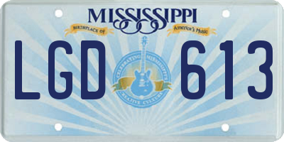 MS license plate LGD613