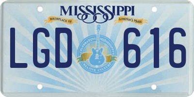 MS license plate LGD616