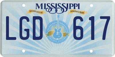 MS license plate LGD617