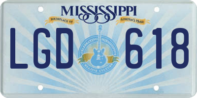 MS license plate LGD618