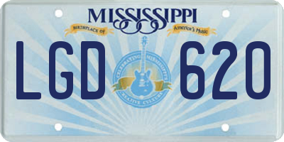 MS license plate LGD620