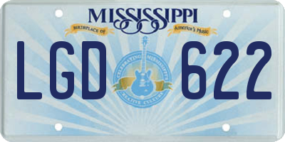 MS license plate LGD622