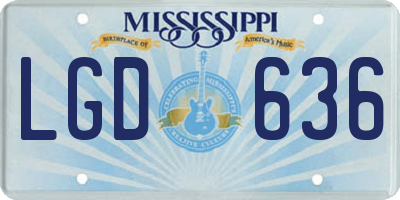 MS license plate LGD636