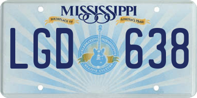 MS license plate LGD638