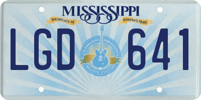 MS license plate LGD641